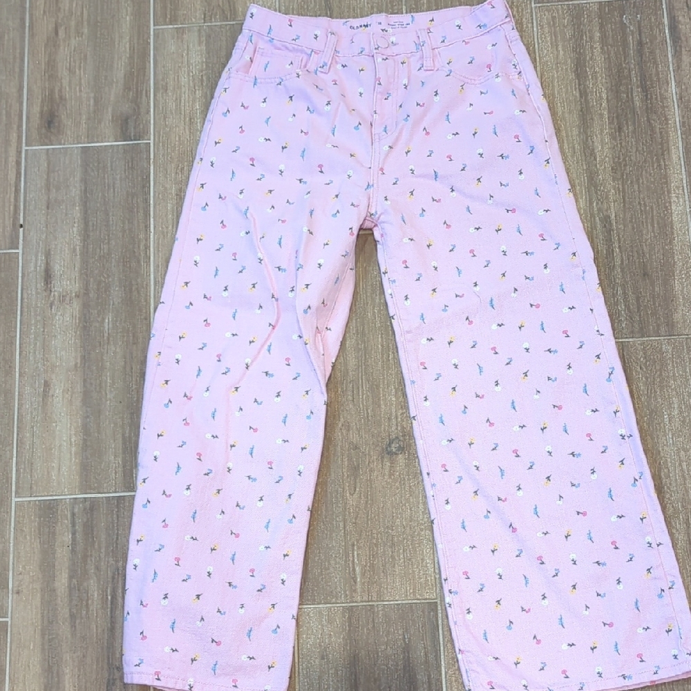 Old Navy Kids Light Pink Patterned Pajama Bottoms